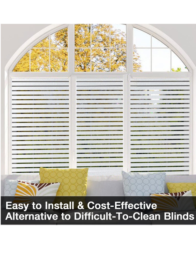 Excefore Window Film Privacy, Frosted Stripe Patterns, No Glue Static Cling, UV Protection, Self Adhesive Stained Glass Film, 30  400cm, Suitable for Home, Office  - Image 5