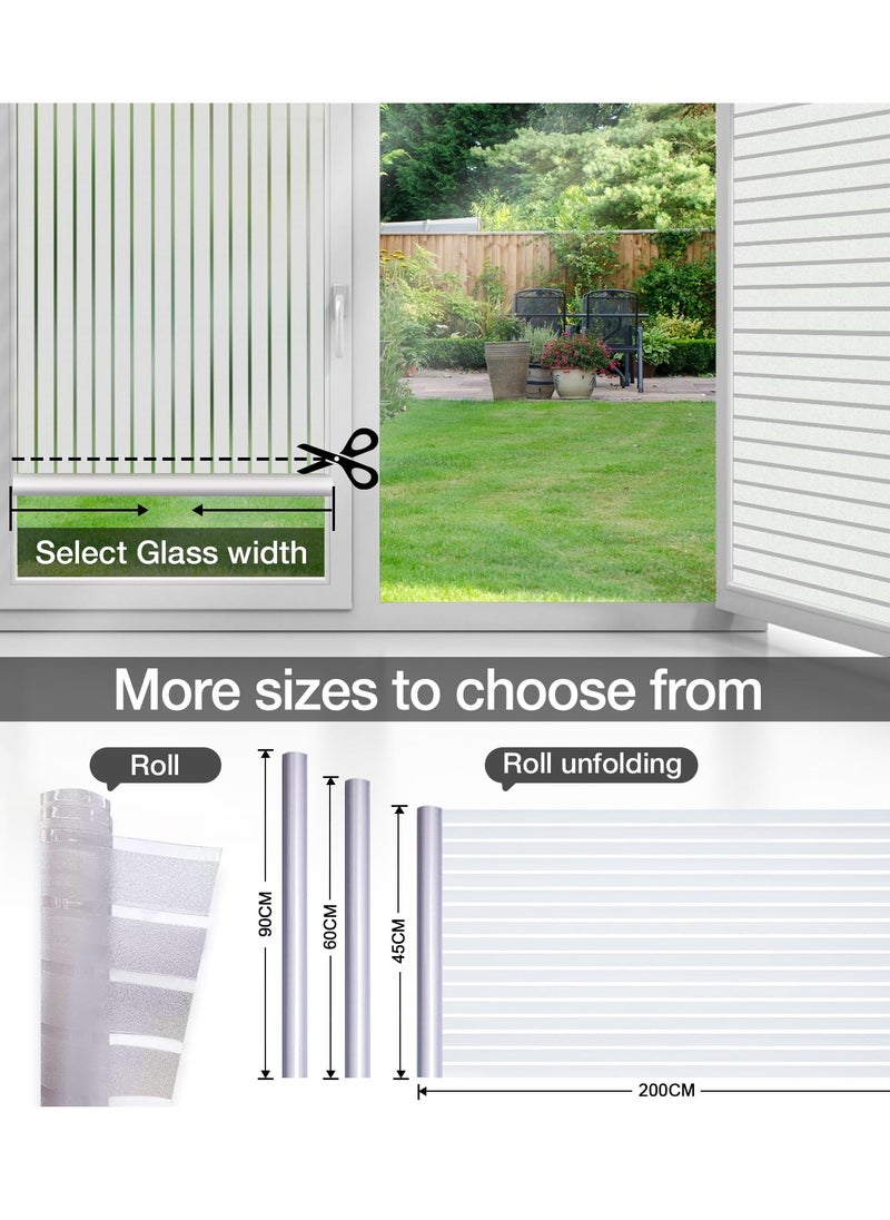 Excefore Window Film Privacy, Frosted Stripe Patterns, No Glue Static Cling, UV Protection, Self Adhesive Stained Glass Film, 30  400cm, Suitable for Home, Office  - Image 4