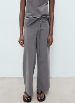 MANGO Straight Trousers With Fine Belt  - Image 1