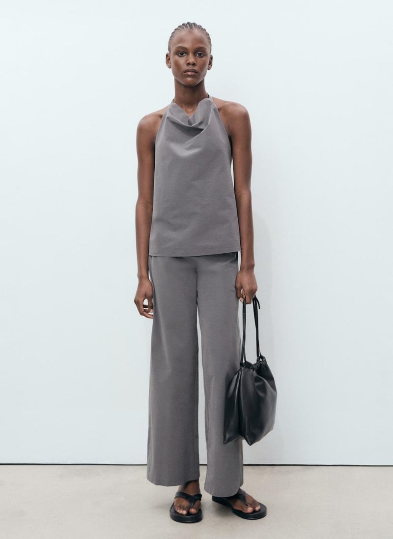 MANGO Straight Trousers With Fine Belt  - Image 4