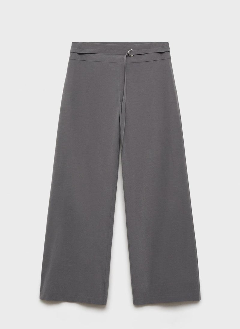 MANGO Straight Trousers With Fine Belt  - Image 5