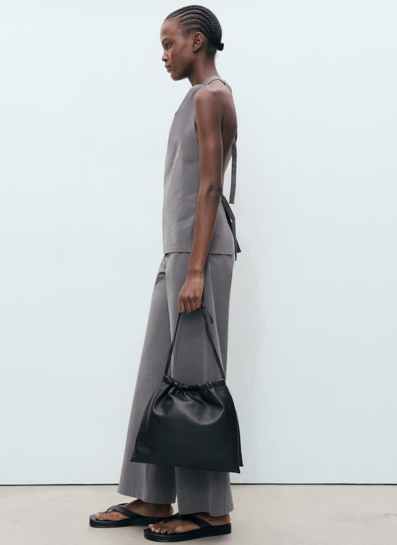 MANGO Straight Trousers With Fine Belt  - Image 3