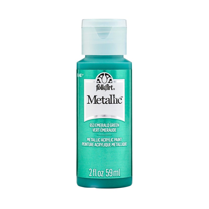 FolkArt Metallic Acrylic Paint in Assorted Colors 2 Ounce 653 Emerald Green - Image 1