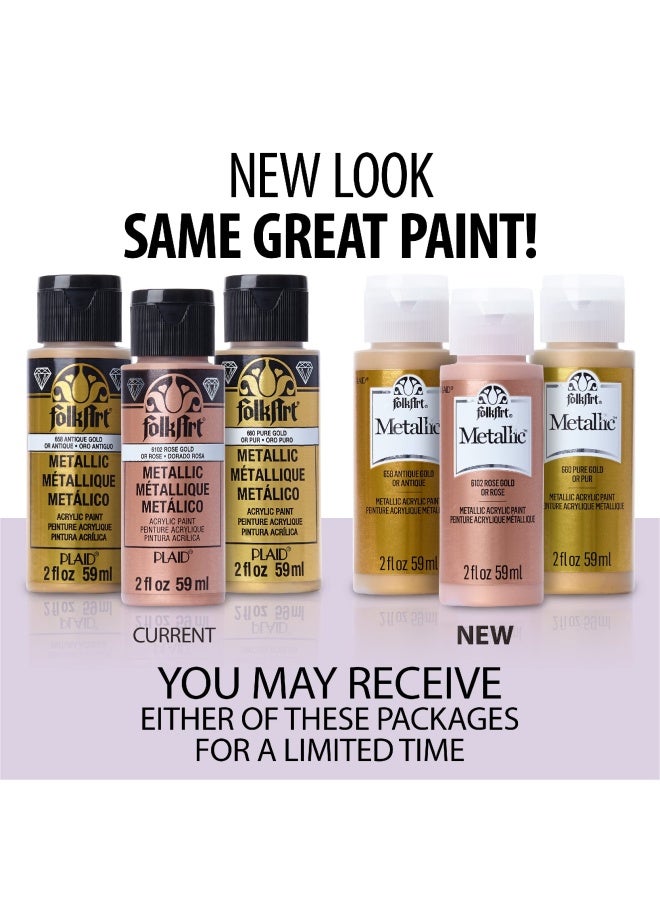 FolkArt Metallic Acrylic Paint in Assorted Colors 2 Ounce 653 Emerald Green - Image 3