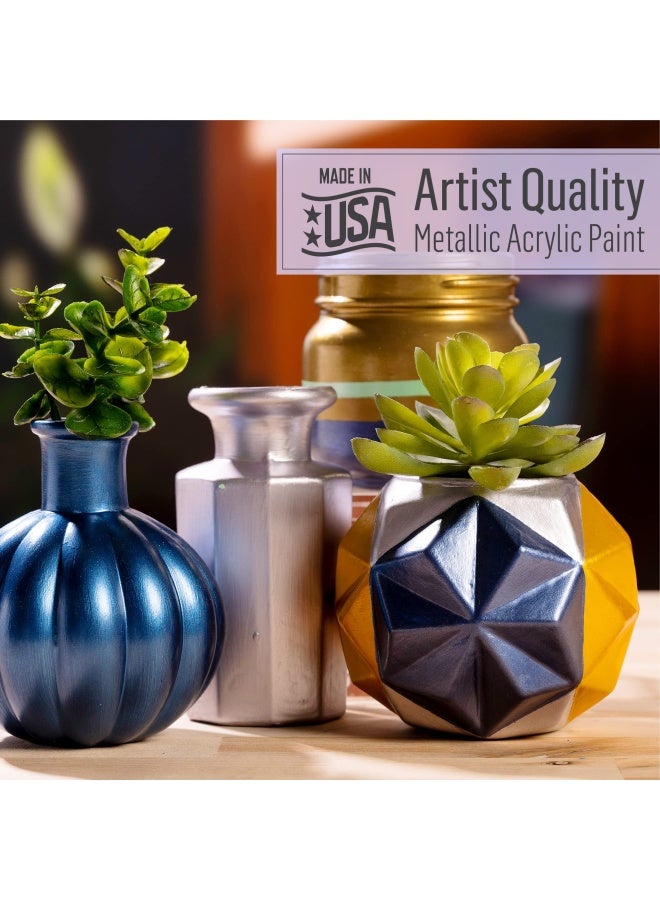 FolkArt Metallic Acrylic Paint in Assorted Colors 2 Ounce 653 Emerald Green - Image 4