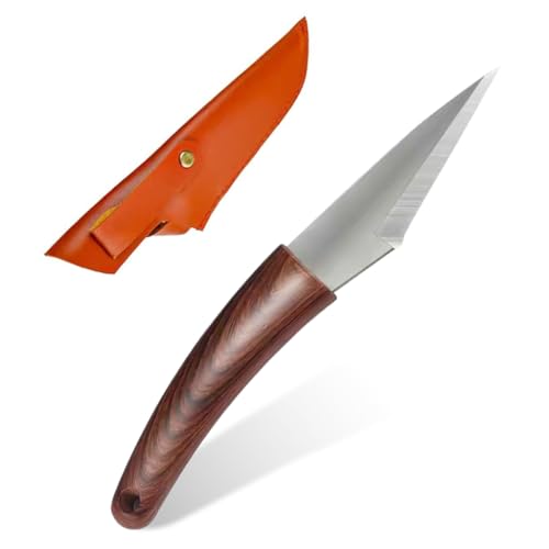 HASTHIP® Grafting Tool with Portable Laether Pouch, Stainless Steel Grafting Tool for Organic Fruits Tree, Shoot Tool Pruning Cutter with Wooden Handle - Image 1