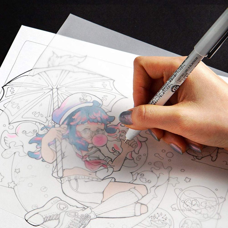 Pimoys 100 ورقة ورق تتبع، 8.5 × 11 بوصة ورق تتبع أبيض ورق شفاف للرسم والتتبع والرسوم المتحركة، هدايا صغيرة - Image 5