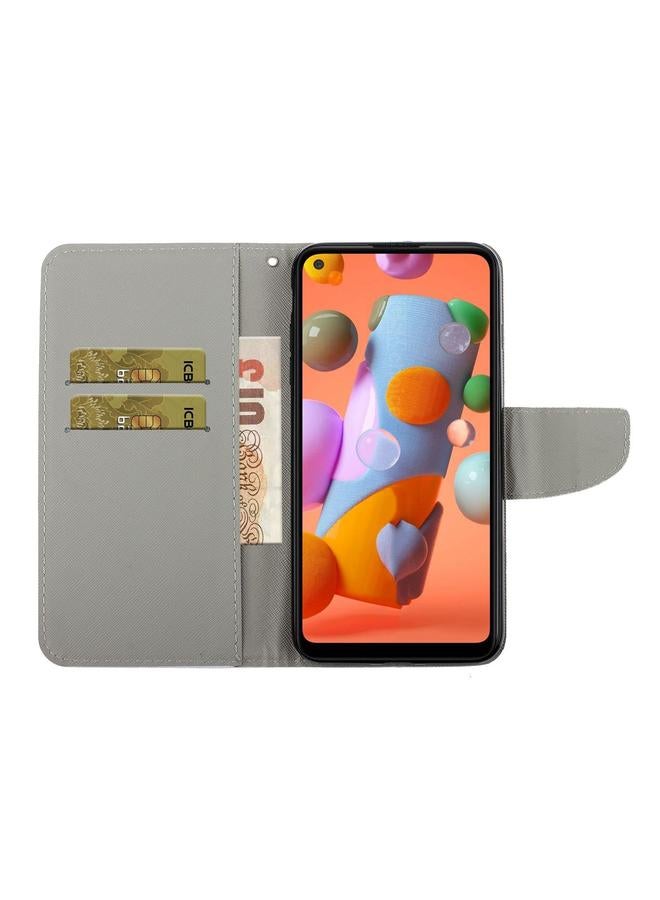 اس-توب جراب لهاتف Samsung Galaxy A21s بنمط رسم ملون، جراب جلدي قلاب أفقي مع حامل وفتحات للبطاقات ومحفظة وحبل - Image 5