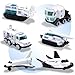 Oriate 6PCS Diecast Rocket Ship Space Car Toys Set Spaceship Explore Space Shuttle Rockets for Kids 35 6 7 8 Mobile Lab Mini SpaceFleet Toys for Boys Girls and Creative Birthday Easter Gifts - Image 3