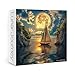 IdeaBazar Beautiful Moon Sailboat Puzzles for Adults 1000 Pieces Nature Colorful Ocean Sunset Jigsaw Puzzles Pretty Tree Scenic Mountain Scenery Puzzle - Image 2