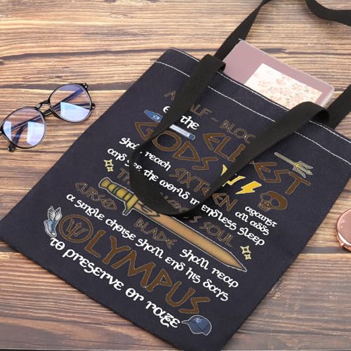 G2TUP Heroes of Olympus Shoulder Bag Book Lover Inspired Gift Riptide Sword Tote Bag Movie Merch (A Half Bl TG) - Image 5