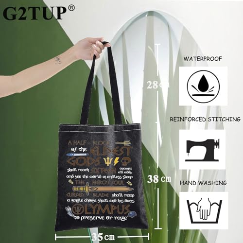G2TUP Heroes of Olympus Shoulder Bag Book Lover Inspired Gift Riptide Sword Tote Bag Movie Merch (A Half Bl TG) - Image 2