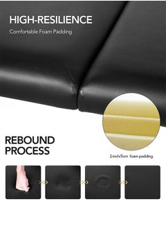 GoldenLike Massage Table Portable Massage Bed Adjustable Height SPA Table Bed Salon Tattoo Esthetician Bed with Carrying Bag for Shop & Home  - Image 4