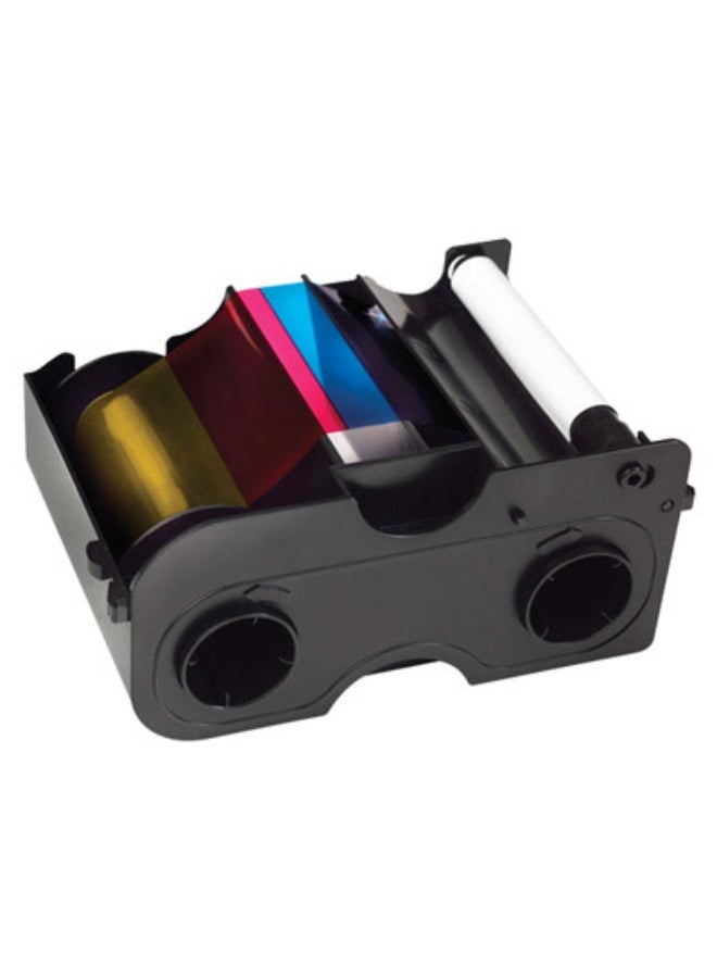 FARGO 45030 YMCKO Color Ribbon Cartridge with Cleaning Roller