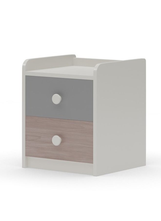 ROYALOAK Royaloak Mustang Side Table | Two Drawers | HDF Construction | Elegant Matte Finish | Modern Design | Durable & Long-lasting | Side Table with Storage | Bedside Table  - Image 2