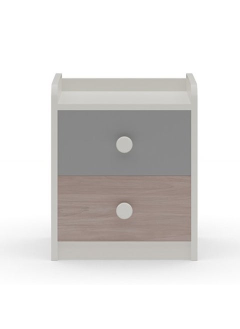 Royaloak Mustang Side Table | Two Drawers | HDF Construction | Elegant Matte Finish | Modern Design | Durable & Long-lasting | Side Table with Storage | Bedside Table