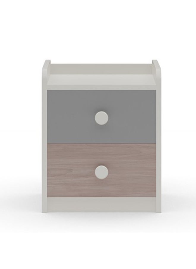ROYALOAK Royaloak Mustang Side Table | Two Drawers | HDF Construction | Elegant Matte Finish | Modern Design | Durable & Long-lasting | Side Table with Storage | Bedside Table  - Image 1