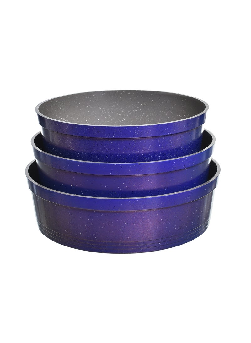 Solingen 3-piece round granite oven tray set (30/28/26 cm) - Gradient Mauve - Image 2