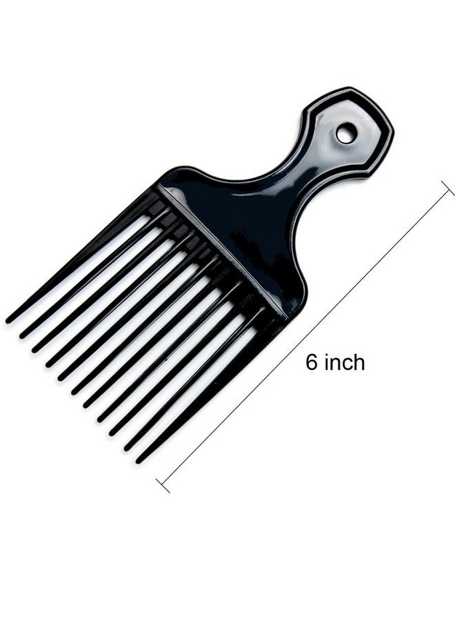 Luxxii Uxxii (3 Pack) 6" Plastic Afro Pick Lift Hair Comb Detangle Wig Braid Hair Man Styling Comb (Black_A) - Image 3