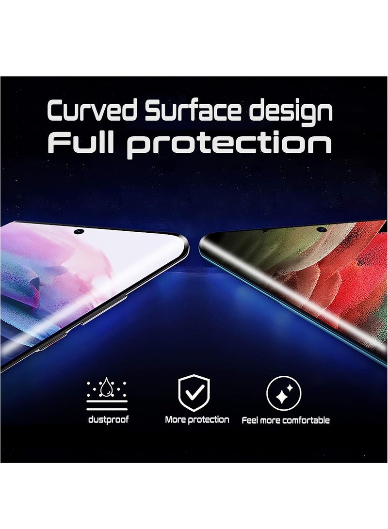 DUSALA 2 Pack Screen Protector Compatible for Samsung Galaxy S21 Ultra [Supports Fingerprint Sensor ID] Full Coverage 3D Curved Tempered Glass Film UV Liquid Adhesive Light - Image 4
