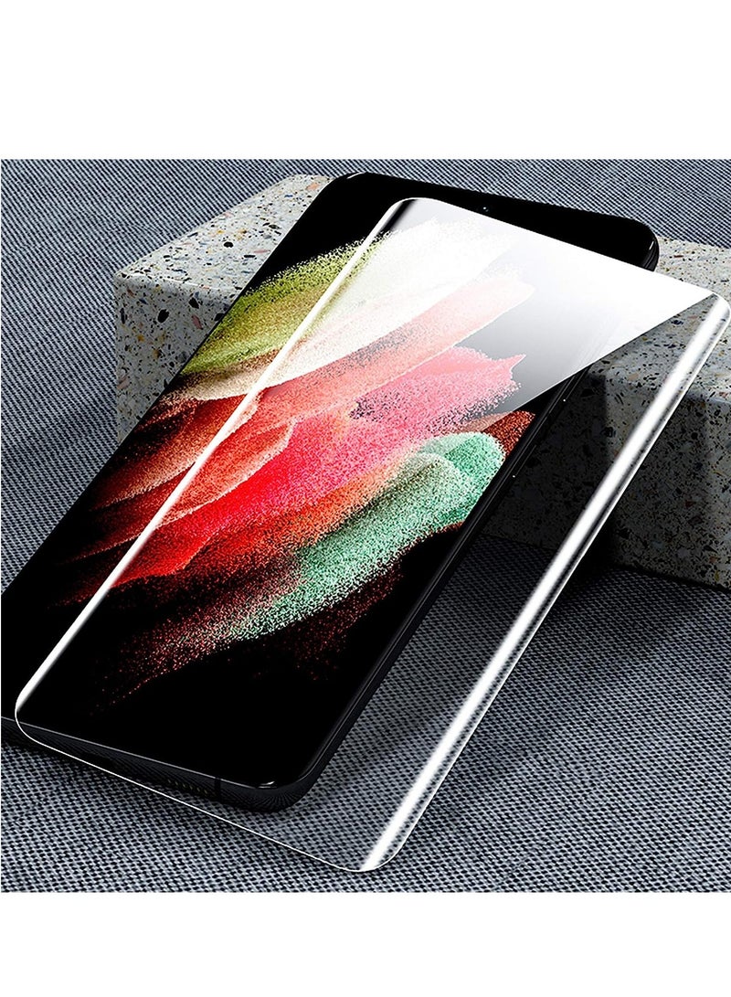 DUSALA 2 Pack Screen Protector Compatible for Samsung Galaxy S21 Ultra [Supports Fingerprint Sensor ID] Full Coverage 3D Curved Tempered Glass Film UV Liquid Adhesive Light - Image 5