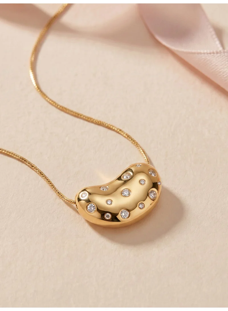 Palmonas  18K Gold Tone Plated Abstract Heart Sculpt Necklace For Women - Waterproof & Anti-Tarnish for Women | Best Price UAE