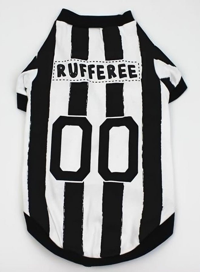 Gojira ?Cotton Blend /Pets/Dogs/Cats Rufferee Round Neck T-Shirt/Tee/Clothes/Summer Apparel - only for Small Breeds (L), Black and White, 1 Count - Image 1