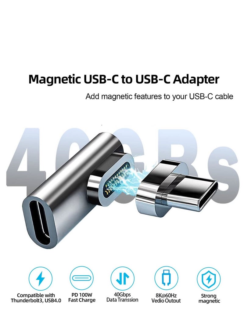كابتن تيك محول مغناطيسي USB C ، موصل 24 دبابيس من النوع C بسرعة 40 جيجابت في الثانية و 6 K @ 60 هرتز ، إخراج فيديو 4K @ 60 هرتز ، متوافق مع Thunderbolt3 MacBook Pro / Air وجميع الأجهزة الرئيسية من النوع C - Image 5