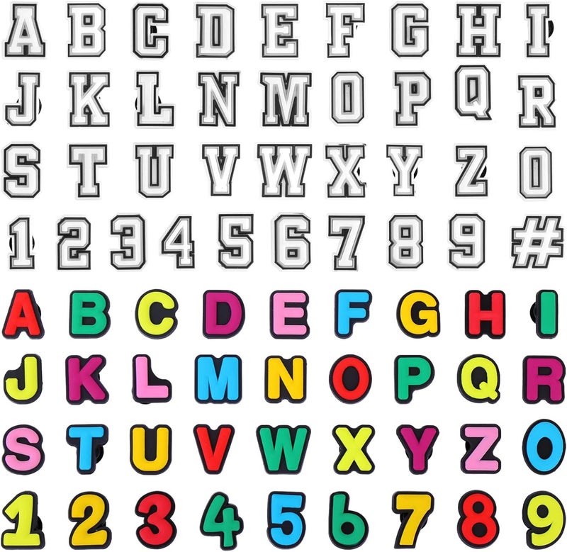 klarako Letters Numbers Shoe Charms, A-Z Letters & 0-9# Numbers Clog Charms DIY Shoes Pins for Boy Girl Teens Men Women and Adults - Image 1