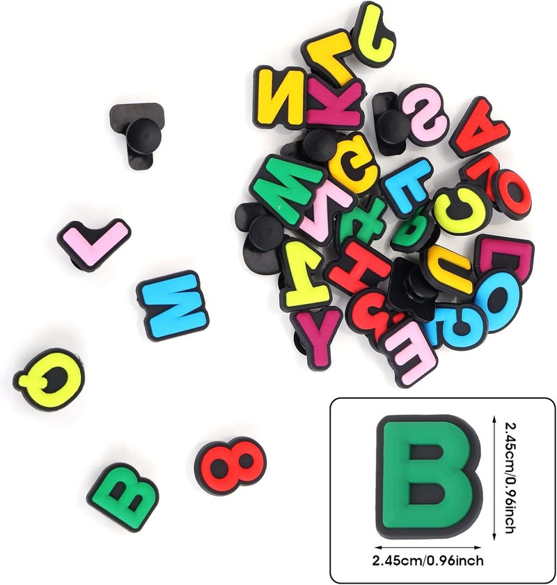 klarako Letters Numbers Shoe Charms, A-Z Letters & 0-9# Numbers Clog Charms DIY Shoes Pins for Boy Girl Teens Men Women and Adults - Image 3