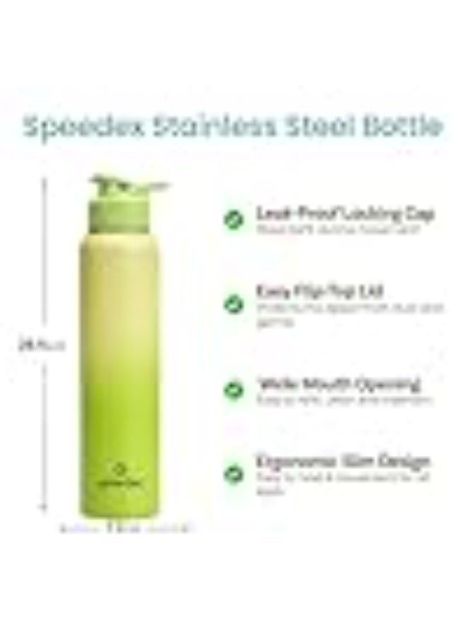Speedex Stainless Steel Metal Water Bottle 1 Ltr 1000 ml, BIS Approved, Leak Proof Sipper Cap Bottle for Office, School, Gym, Travel, Daily Use for Men, Women, Kids, Adults, Lime Green, Set of 4 - Image 4