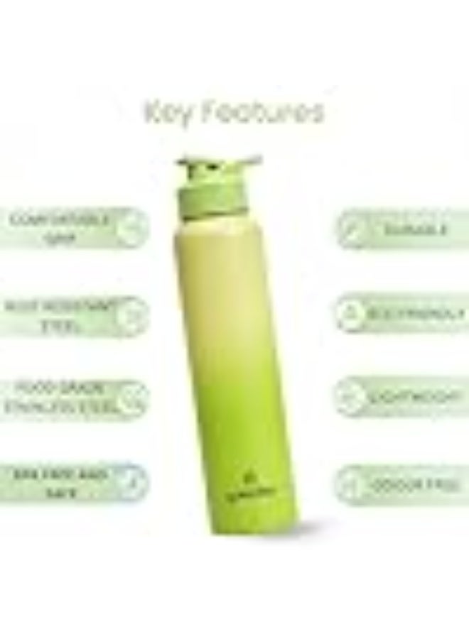 Speedex Stainless Steel Metal Water Bottle 1 Ltr 1000 ml, BIS Approved, Leak Proof Sipper Cap Bottle for Office, School, Gym, Travel, Daily Use for Men, Women, Kids, Adults, Lime Green, Set of 4 - Image 2