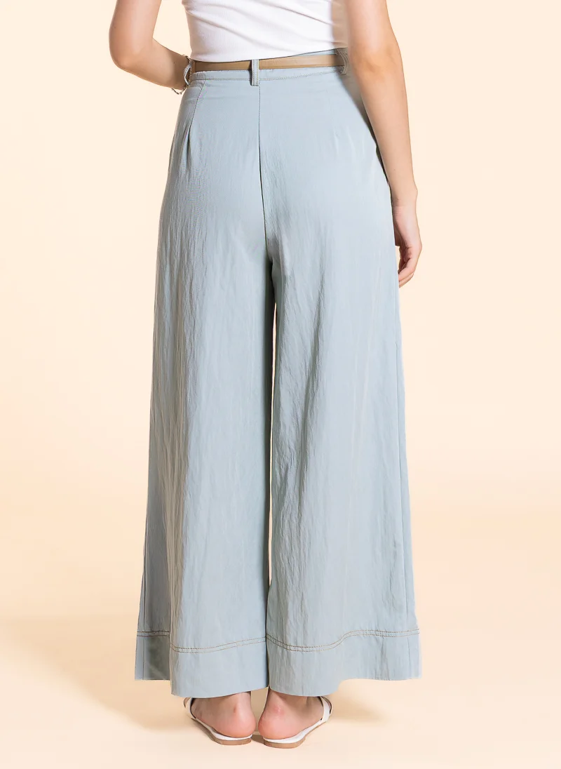 شايبس WIDE-LEG LINEN BLEND TROUSERS