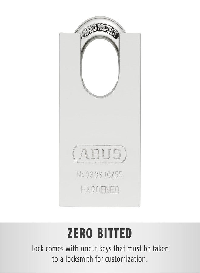 ABUS 83CS/55-300 Schlage Rekeyable Chrome Plated Brass Padlock, Zero Bitted - Image 2