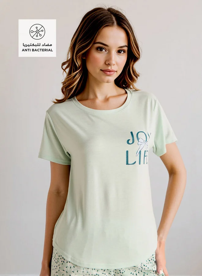 Splash FAV Graphic Print T-shirt and Pyjama Set