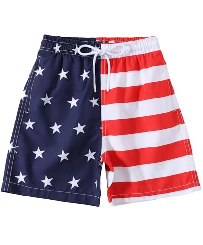 KAILUA SURF 2 Pack Boys Swim Trunks, High-Visibility Safety Colors and American Flag, Quick Dry Kids Shorts, Sizes 2T-16 (K1,56) - Image 2