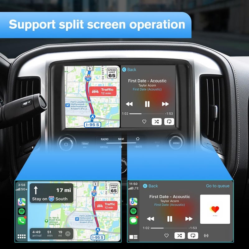 litillbuly 10 Inch Android 13 Car Stereo Radio for Chevrolet Silverado/GMC Sierra 2014-2019 with Wireless CarPlay and Android Auto - Image 5