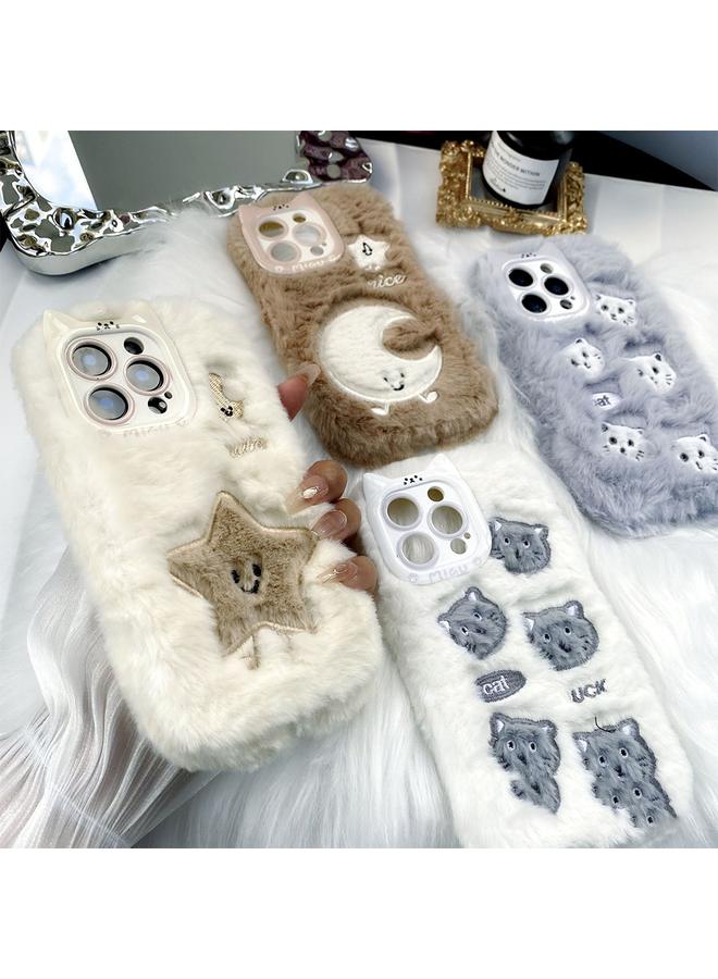 S-TOP Case For iPhone 12 Cute Embroidery Plush Silicone Phone Case - Image 2