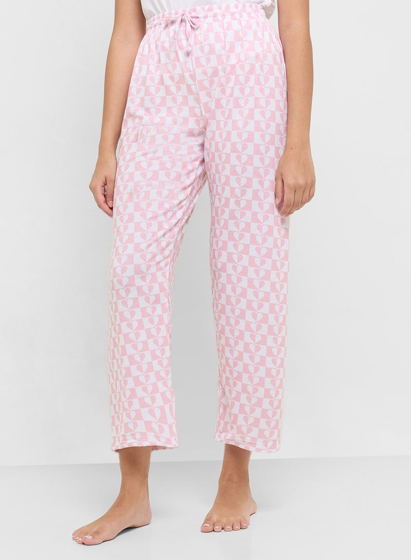 Ginger Cotton Heart Print T-Shirt & Pyjama Set  - Image 4