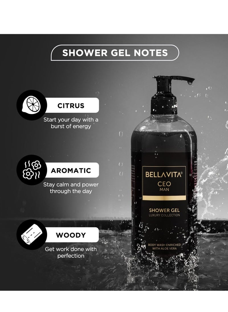 Bella Vita Bella Vita Luxury CEO MAN Body Wash Refreshing Shower Gel for Deep Cleansing Hydrating and Moisturising Skin with Aloe Vera and Charcoal Powder 500 Ml  - Image 4
