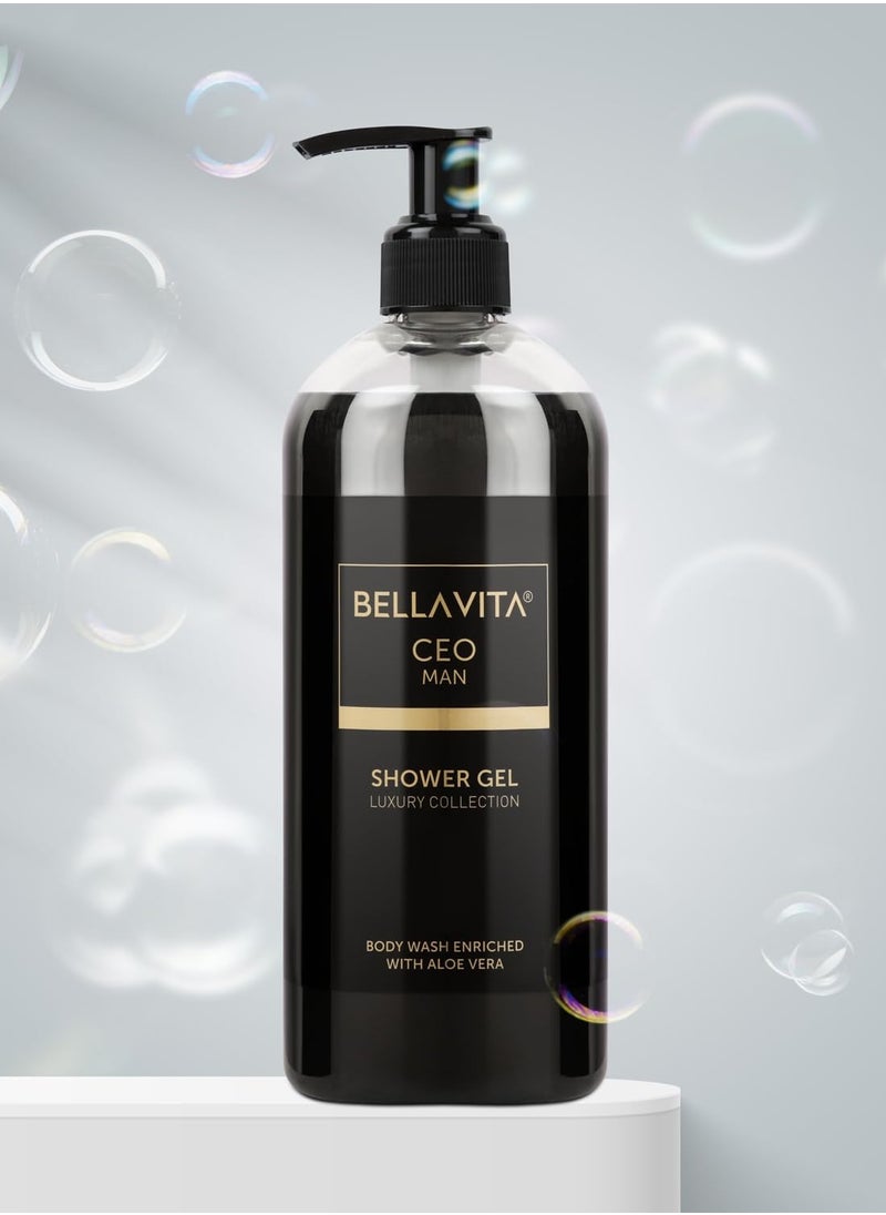 Bella Vita Bella Vita Luxury CEO MAN Body Wash Refreshing Shower Gel for Deep Cleansing Hydrating and Moisturising Skin with Aloe Vera and Charcoal Powder 500 Ml  - Image 2