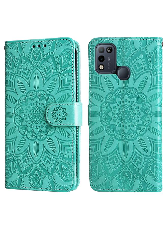 S-TOP Case For Infinix Smart 5 Embossed Sunflower Leather Phone Case - Image 2