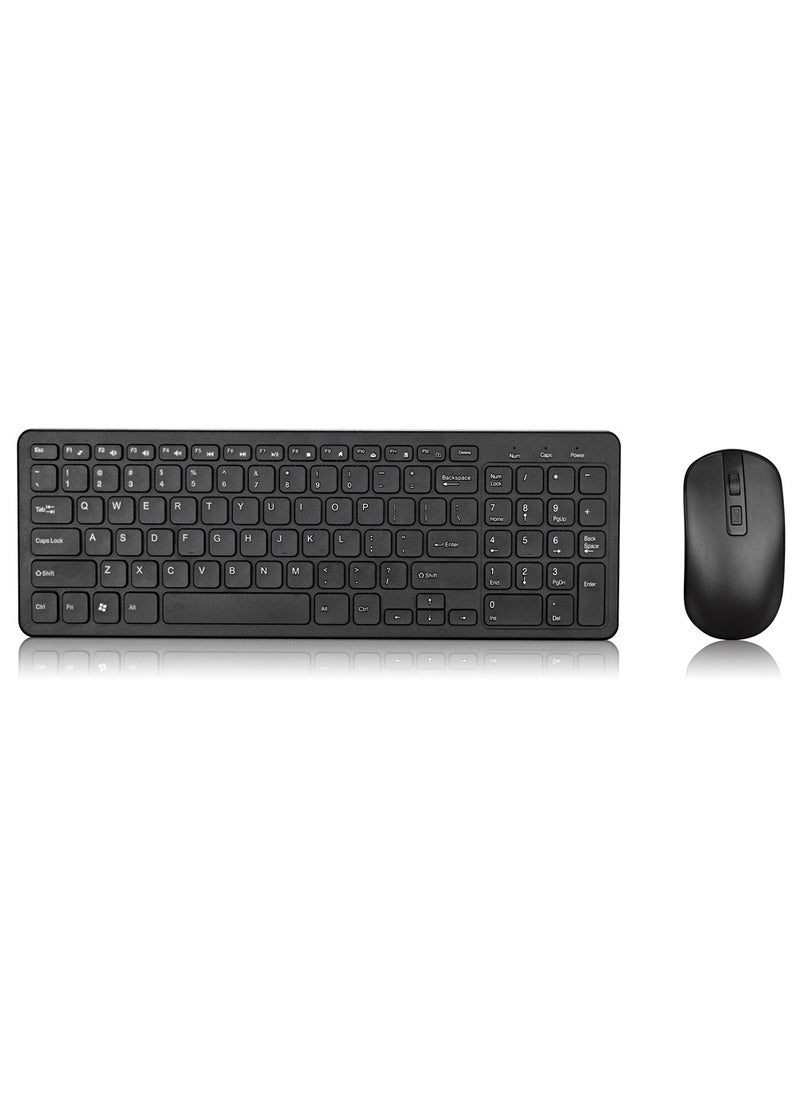 Generic - Wireless Keyboard Mouse Combo Ultra-Thin Chocolate Black - Image 1
