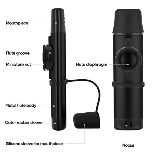 Ueteto Kazoos with 5 extra Membranes, Metal Kazoo with Adjustable Tone for Guitar, Ukulele, Violin, Piano, Keyboard, Easy to Learn Musical Instruments for Kids/adults/Music Lovers. (black) - Image 3