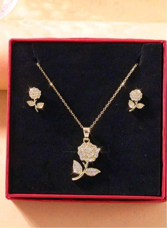 Trendy Stainless Steel Gold Plated Jewellery Set For Women - Image 2