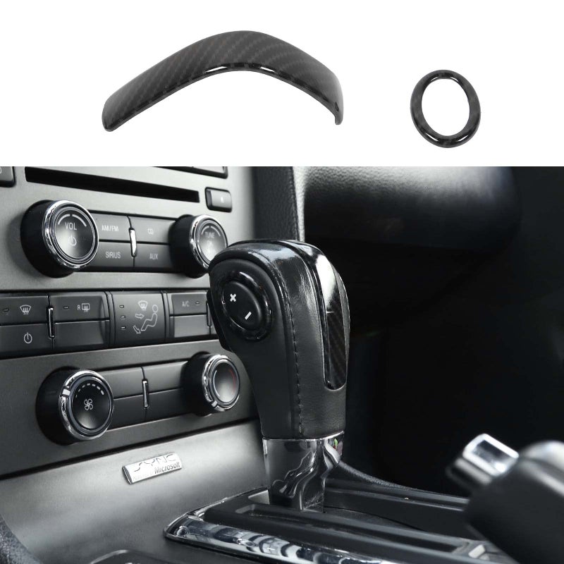 غطاء مقبض نقل الحركة من جيمين متوافق مع فورد موستانج 2010-2014 2PCS من ألياف الكربون