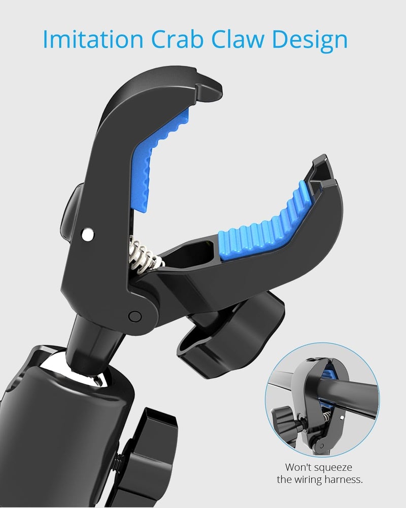 Quyee Phone Holder Car, Rear View Mirror Phone Holder - Aluminum Alloy Mount Multi-Angle Adjustment Rotatable and Retractable Compatible with All 4-7 Inch iPhone and Android Cell Phones (XL Black) - Image 4