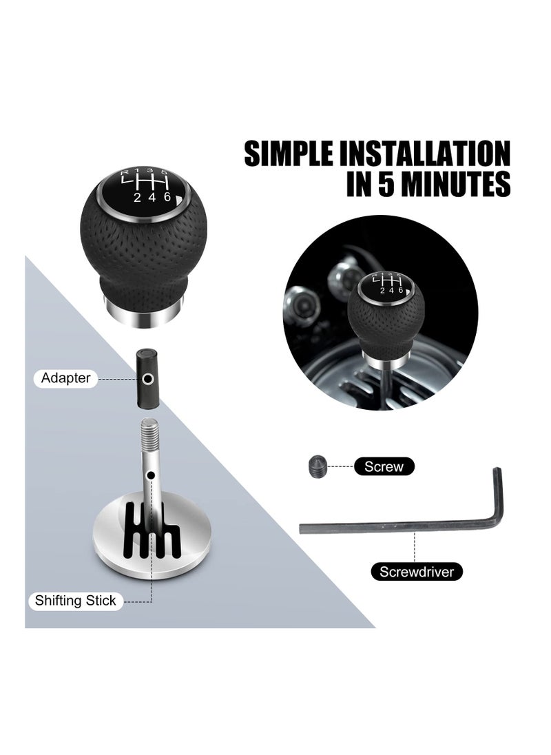 Excefore - Universal Shift Knob 6 Speed Manual Gearbox Shift Knobs Fit for Most Car Transport Vehicles（Round Head R Up） - Image 1