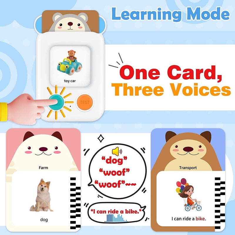 AM ANNA ألعاب تعليمية بطاقات فلاش ناطقة من AM ANNA للأطفال الصغار، ألعاب تعليمية لتعلم الحروف الأبجدية مع 288 كلمة بصرية، ألعاب مونتيسوري للأطفال من 2 إلى 5 سنوات، ألعاب علاج النطق والحسية للأطفال المصابين بالتوحد - Image 4