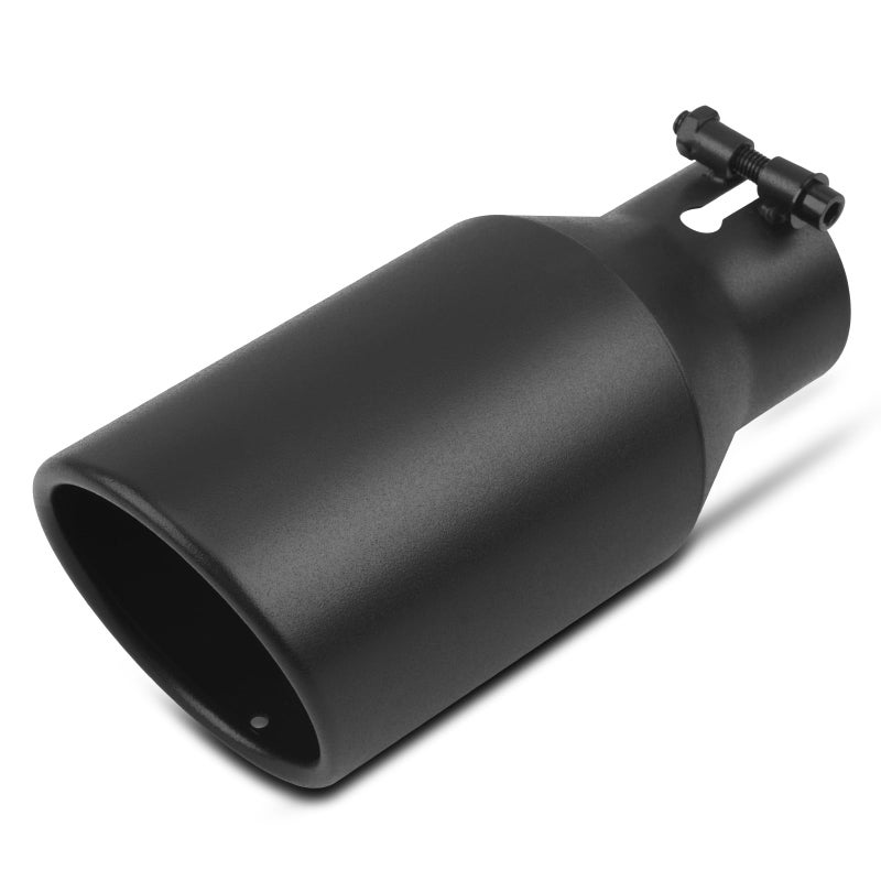25 inch Inlet Exhaust Tip 4 Outlet 9 Overall Length Stainless Steel Exhaust Tail Pipe BoltOn Rolled Edge Black Fit for Tailpipe Outlet is 25 must OD not the ID